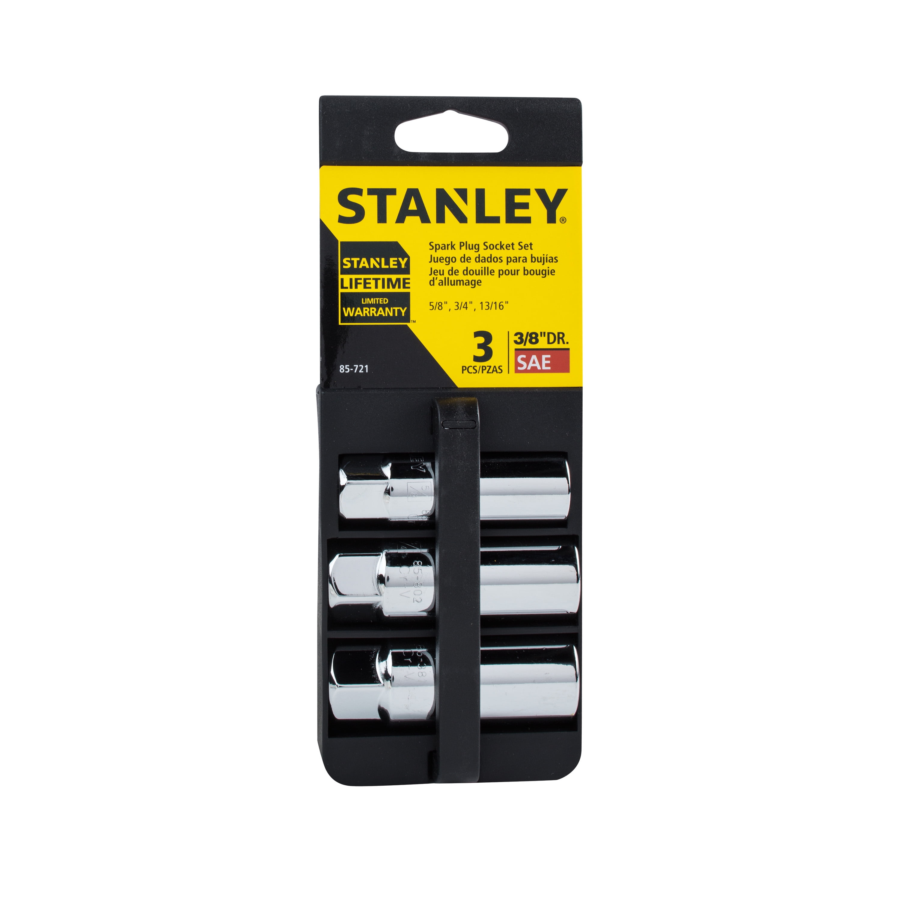 STANLEY 85-721 3 8-Inch 6-Point Spark Plug Socket Set, 3-Piece by Stanley Tools