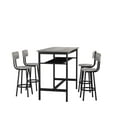 thumbnail image 7 of Aukfa 5-Piece Bar Table Set with Metal Shelf, Counter Height Dining Table & 4 Stools, Space-Saving Kitchen Pub Set for Small Spaces, Gray - Industrial Style, 7 of 7