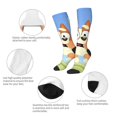 thumbnail image 3 of Silaia Bluey Print Socks For Women Men,Crew Socks,Sporty Calf Socks,Casual Socks, Design Socks for Hiking, Sport, 3 of 6