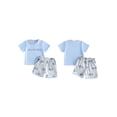 thumbnail image 2 of BemeyourBBs Kids Toddler Baby Boy Summer Clothes Baby Boys Fishing Outfit Short Sleeve Embroidery Shark T shirt with Plaid Pockets Shorts Set Toddler Boy Summer Outfit, 2 of 9
