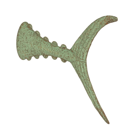 Creative Co-Op Distressed Metal Tuna Tail Accent Decor, Aqua
