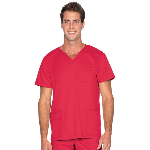 Landau ProFlex Tailored Fit Comfort Stretch 4-Pkt V-Neck Scrub Top for Men 4253
