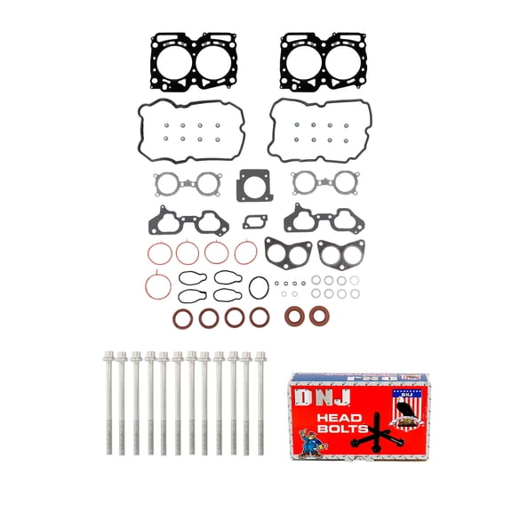 DNJ HGB7221 Cylinder Head Gasket Set with Head Bolt Kit Fits Cars & Trucks 10-15 Subaru 2.5L 16V DOHC