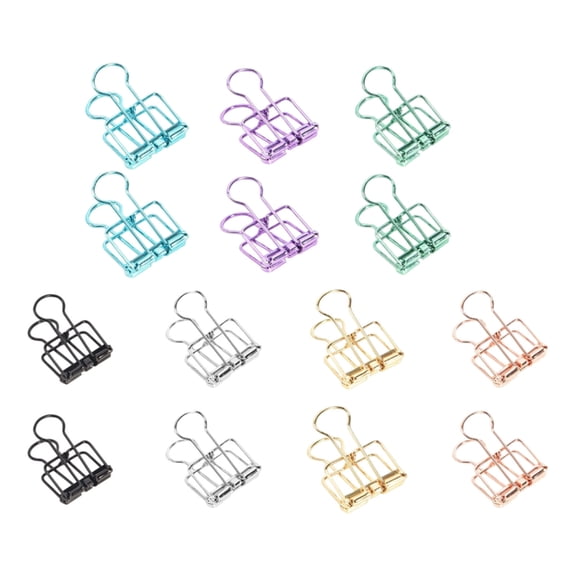 14 Pcs Document Clips Hollow Out Paper Clips 19/32/51mm Metal Wire Clips Long Tail Binder Clips Stationary Clamps