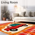 thumbnail image 2 of ODIKA 8'x10' Machine Washable Non-Slip Area Rug, Festive Truck and Evergreen Patchwork Motif Holiday Tree High Traffic Rug with Pad, Orange, 630366, 2 of 8