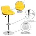 thumbnail image 5 of Flash Furniture Contemporary Yellow Vinyl Bucket Seat Adjustable Height Barstool with Diamond Pattern Back and Chrome Base, 5 of 12