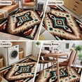 thumbnail image 6 of 3x5 Area Rugs, Brown Teal Red Boho Non-Skid Rubber Backing Large Rectangle Rugs - Living Room Bedroom Home Office, Southwestern Vintage Geometric Art Indoor Floor Mat Carpets Washable Rug, 6 of 9