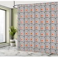 thumbnail image 5 of Ambesonne Black Shower Curtain, Abstract Retro Spirals, 69"Wx70"L, Charcoal Grey Orange, 5 of 5