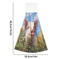 thumbnail image 3 of 2PCS Velcro Hangable Hand Towels Quick-Drying Hanging Kitchen Towels for Kitchen & Bathroom Cute Pig with Sunflower Field, 3 of 7