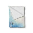 thumbnail image 2 of Swan Soft Flannel Fleece Blanket, Watercolor Drawing Picture of Swan in the River Hazy Color Aqua Concept Picture Print, Cozy Plush for Indoor and Outdoor Use, 50" x 60", Blue White, by Ambesonne, 2 of 5