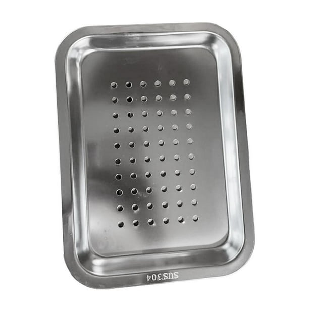 Bandeja para hornear de acero inoxidable rectangular con espejo decorativo para hornear Agujero de 27cmx20cmx2.5cm