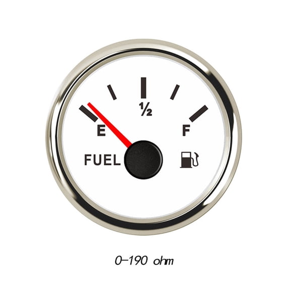 Universal 52mm Fuel Level Gauge Meter 0-190ohm Digital Waterproof Gauge stainless for Car Truck Boat 12V 24V with backlight ,Wide Application