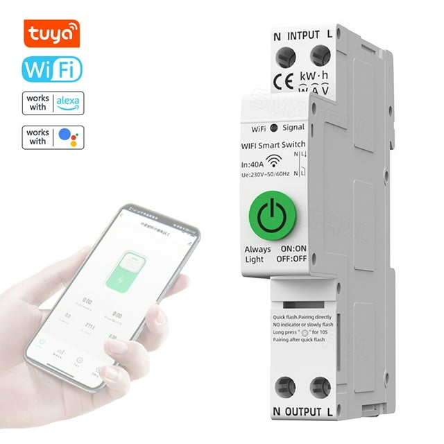 Amdohai Tuya WiFi Intelligent Automatic Reclosing Protector Multifunctional Current Voltage Monitoring Power Meter Protections Values Settable