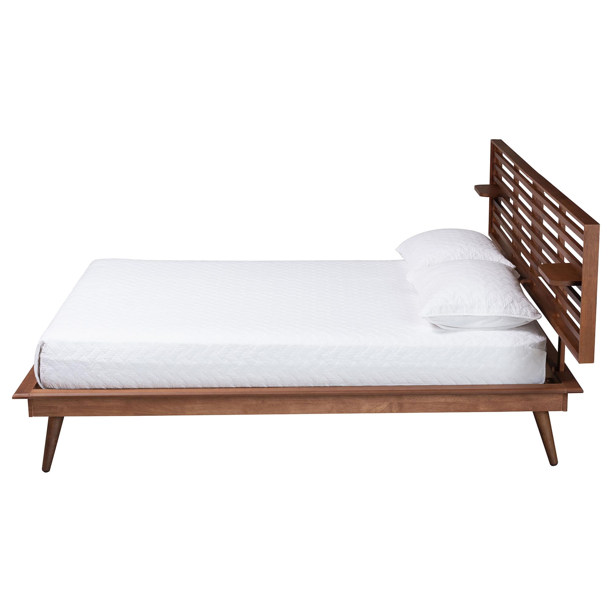 Baxton Studio Elvina Mid-Century Platform Bed, King, Ash Walnut