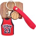 thumbnail image 2 of CREEST Basketball Keychain, Basketball Pendant Gift, Personalized Keychains, For Backpack Decoration, Souvenirs, Gifts For Basketball Fans (Red), 2 of 5