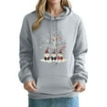 thumbnail image 2 of FDGIU 2025 Women's Cozy Fleece Christmas Hoodie - Cute Holiday Print Hooded Pullover, Ugly Xmas Loose Fit Top, 2 of 5