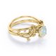 thumbnail image 3 of JeenMata Ópalo Etíope Redondo de 1 Quilate y Moissanita - Engaste de 4 Puntas - Juego de Boda de Inspiración Botánica - Baño de Oro Amarillo de 18 K sobre Plata, 3 of 6