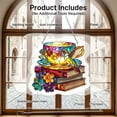 thumbnail image 6 of Window Hanging Suncatcher Puzzle, 7.5in Acrylic Stained Glass Teacup Hummingbird Floral Stacked Books Sun Catcher, Irregular DIY Home Hanging Art Ornament, 6 of 6