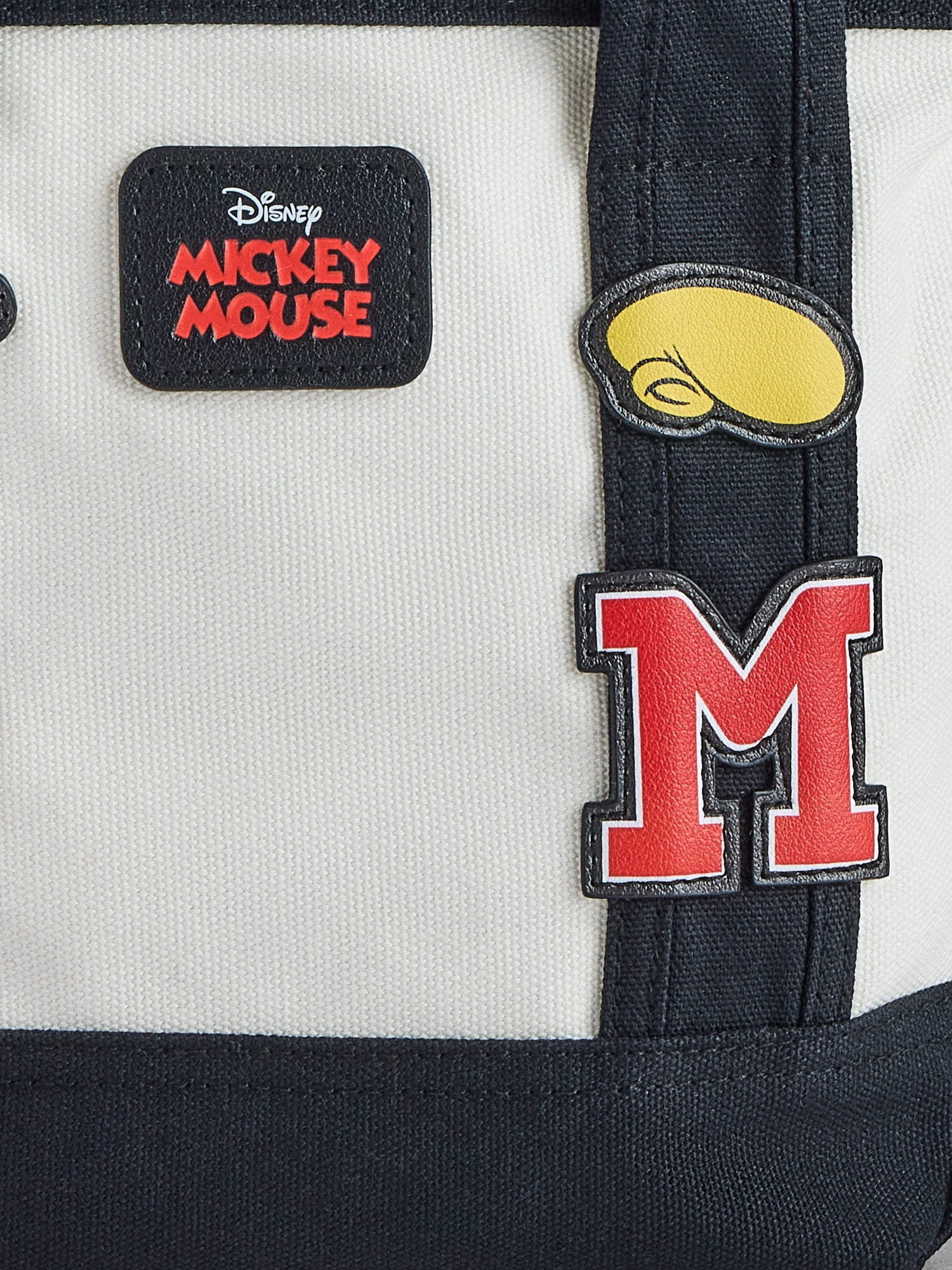 Disney Mickey Mouse Women's Patches Canvas Tote Bag, Black