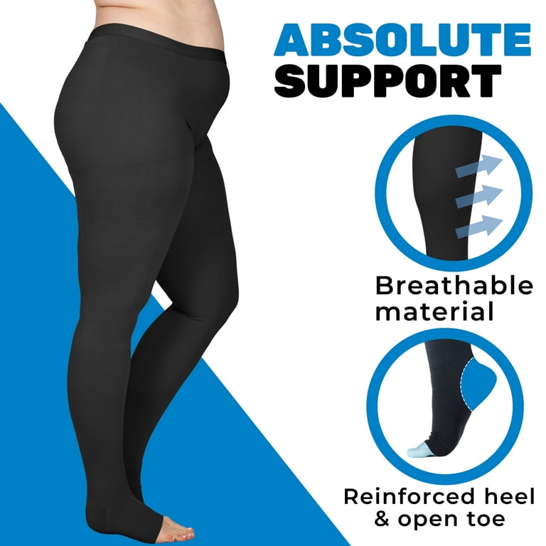 7XL Extra Wide Compression Tights for Swelling 20-30 mmHg - Black, 7X-Large  