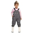 thumbnail image 2 of ZHOGXU Kids Children Girls Boys Romper Sleeveless Adjustable Straps Fishing Water Proof Jumpsuit With Rain Boots For Outdoor Activities,Grey,4-5 Years, 2 of 8