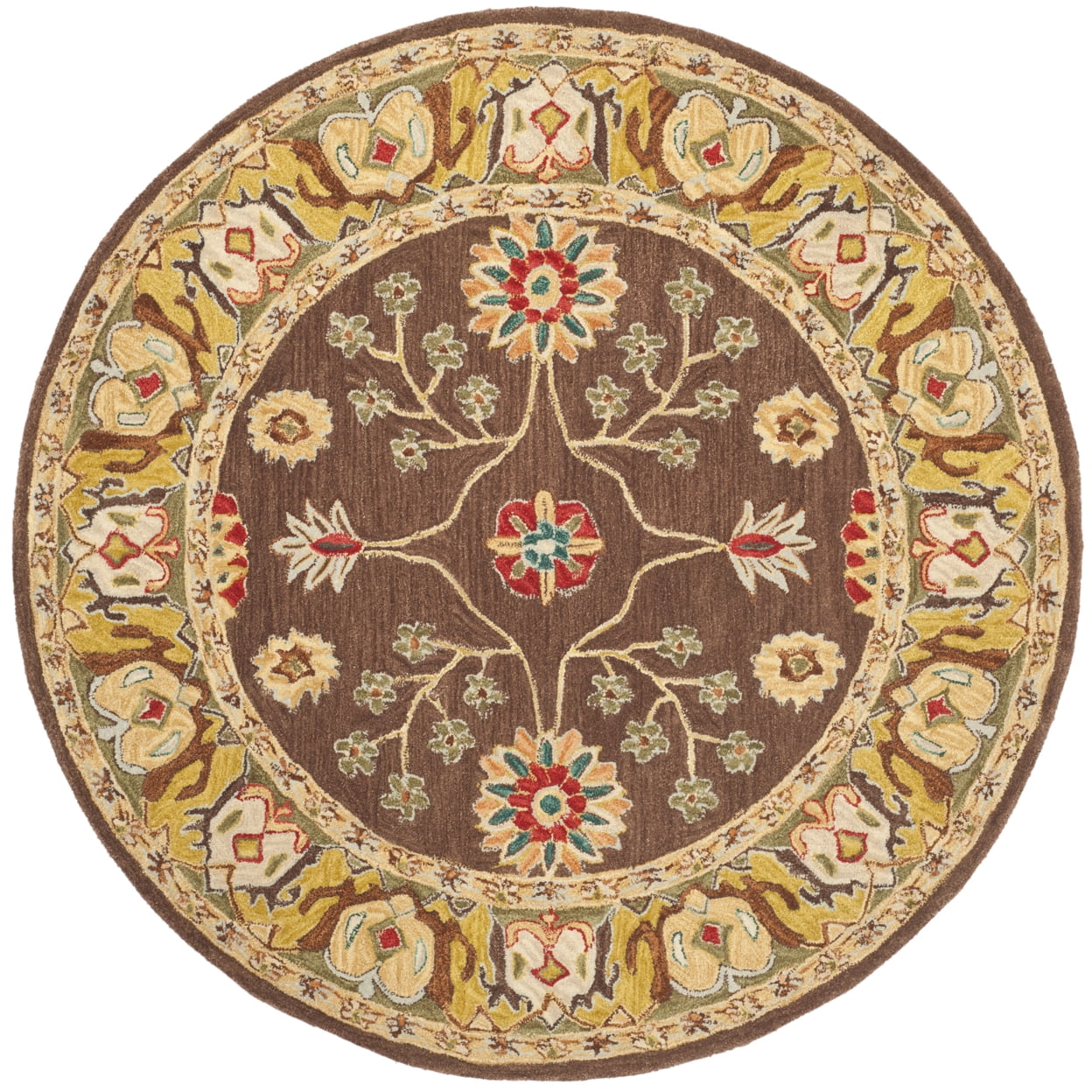 SAFAVIEH Anatolia Sandy Floral Area Rug, Brown/Gold, 9'6" x 13'6"