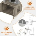 thumbnail image 6 of Cat Tree with Litter Box Enclosure, 2-in-1 Modern Cat Tower with Scratching Posts, Multiple Platform and Large Condo, Multilevel Indoor Kitten House, Gray, 6 of 7