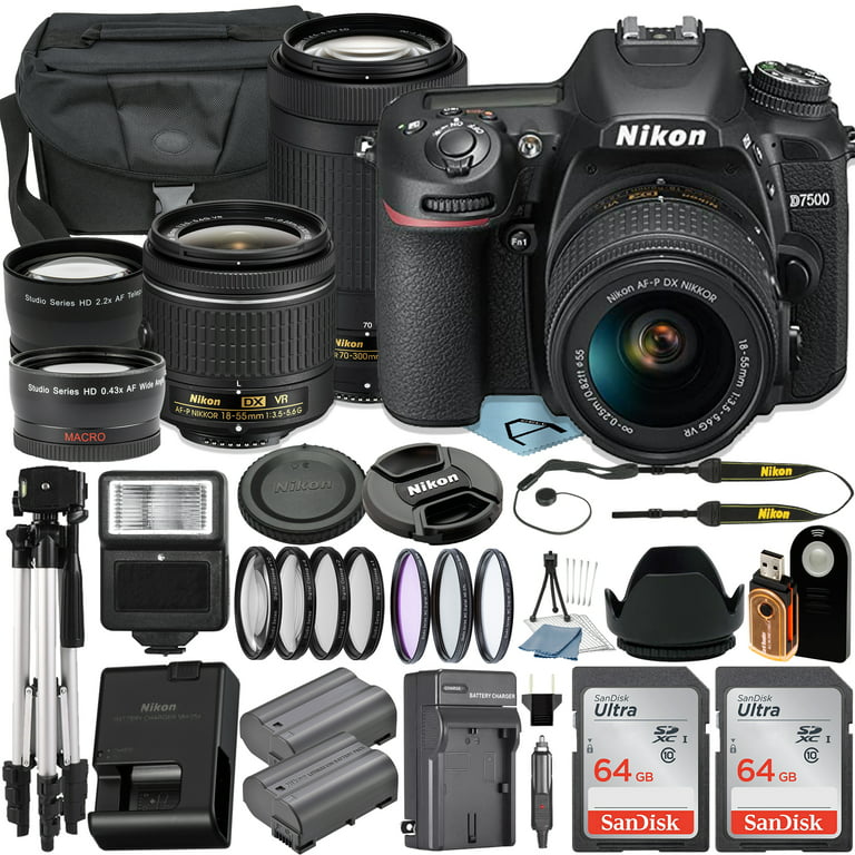 Nikon D3500 w/AF-P DX NIKKOR 18-55mm f/3.5-5.6G VR + 32GB Memory Bundle