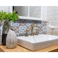thumbnail image 3 of HomeRoots 400150 4 x 4 in. Blue & Muted Taupe Peel & Stick Tiles, 3 of 5