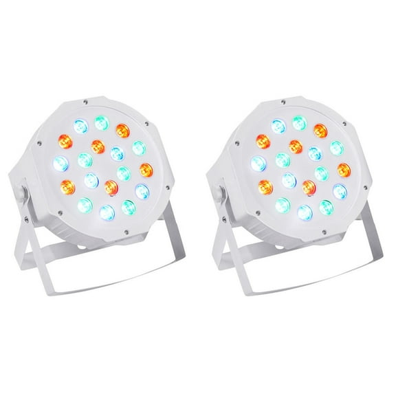 (2) Rockville RockPAR50 WHT LED RGB Compact Par Can DJ/Club DMX Wash Lights