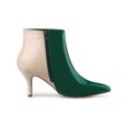 thumbnail image 3 of BLISSFUL STEP Women's Shoes Pointy Toe Print Stiletto Heel Boots Green Beige 8, 3 of 7