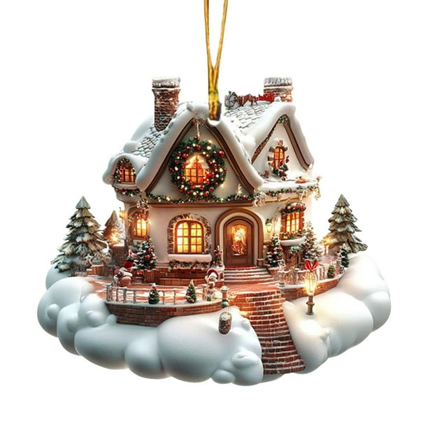 Christmas Hanging Decoration Christmas Tree Decoration Exquisite House Acrylic Hanging Decoration