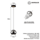 thumbnail image 3 of Lampara Colgante Esferica Techo Decorativa Ajustable minimalista, 3 of 5