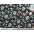 thumbnail image 2 of Soimoi Tissu Crêpe polyester Feuilles & Roses Imprimé Floral 1 Yard 52 Pouces de Large, 2 of 3