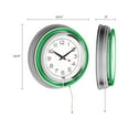 14" Retro Neon Wall Clock, Double Light Ring Vintage Style Clock by