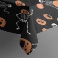 thumbnail image 3 of Halloween Skeletons and Pumpkins Rectangle Tablecloth 60"x84",Waterproof Polyester Rectangle Table Cloth, Wipeable Spillproof Polyester Tablecloth for Dining, Camping, Indoor and Outdoor, 3 of 5