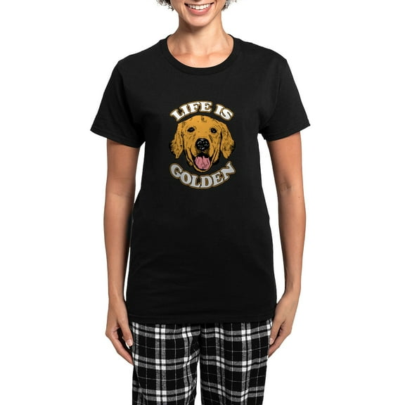 CafePress - Life Is Golden Women's Dark Pajamas - Women's Short Sleeve Print T-Shirt and Pants Dark Cotton Pajama Set