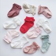 thumbnail image 3 of Calcetines de lunares para bebés de comercio exterior, calcetines antideslizantes de goma para bebés, calcetines de encaje, calcetines de piso para niños (3 pares) JM, 3 of 5