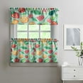 thumbnail image 2 of Fruit 3-Piece Kitchen Curtains Set Kitchen Curtains Sets with Valance for Windows Rod Pocket Machine Washable Kitchen Decor(54"x18"+2x27.5"x24"), 2 of 6