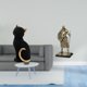 thumbnail image 2 of Figura decorativa de resina de caballero gato para escritorio, entrada, sala de estar, dormitorio, estantería, adorno creativo europeo., 2 of 8