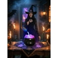 thumbnail image 3 of LED Halloween Witches Cauldron Light with Magic Floating Potion Bottles Indoor Color Changing Water Flow Effect Spooky Decoration for Home Table、Room、Party, 3 of 9