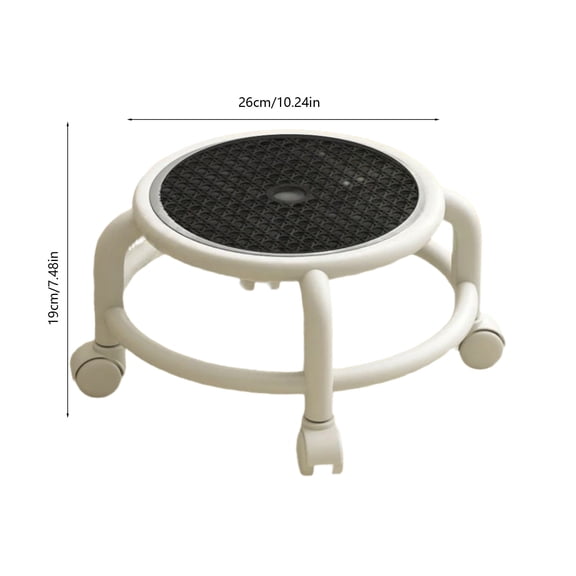 Rkxzt Plastics Stools,Rolling Stool with Wheels 360 Swivel Ergonomic Cushion Seat 10.24x10.24x7.48in Low Profile Mobile Seating Stool,Living Room