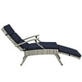 thumbnail image 7 of Envisage Chaise Outdoor Patio Wicker Rattan Lounge Chair,Light Gray Navy, 7 of 7