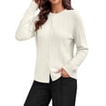 thumbnail image 4 of Sundazz Cable Knit Cardigan Sweaters for Women Long Sleeve Button Down Sweaters Fall Winter Clothes, 4 of 8