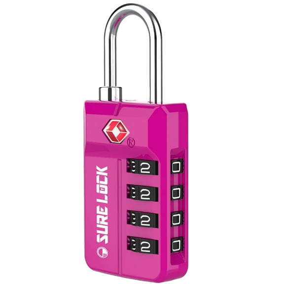 TSA Approved Travel Luggage Locks, Open Alert Combination Lock for School Office Gym Locker,Toolbox, Pelican Case Pink 1 Pack