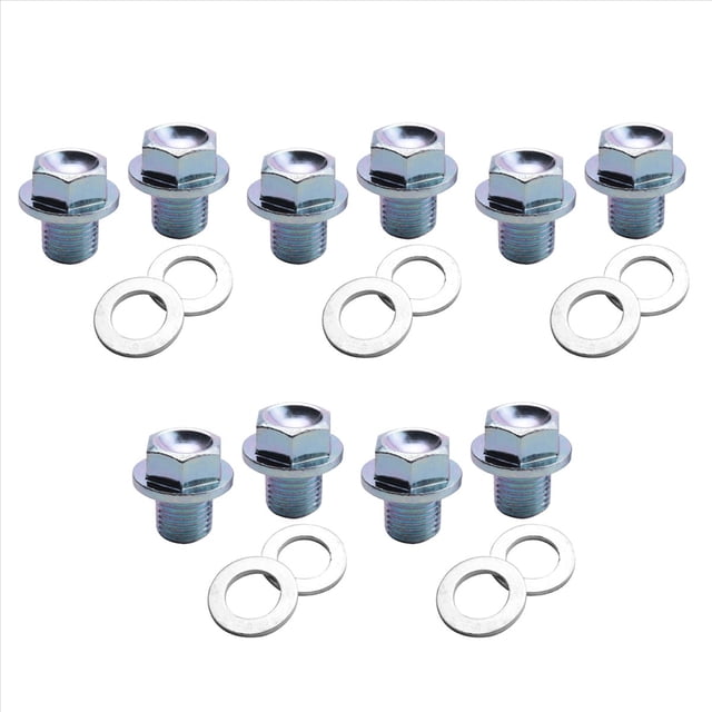 10 Pcs Bouchon de Vidange de Carter d'Huile avec Rondelle pour Accord 90009-R70-A00, 10 x Bouchons de Vidange de Carter d'Huile Moteur 10 x Rondelles, Argent