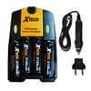 Xtech 4 AA Nimh High -Capacity Rechargeable Batteries 3100mAh plus Quick AC/DC Charger with Car Charger Adapter for Battery Operated Toys, Battery Operated Games, Electronic Games, Educational Toys, H