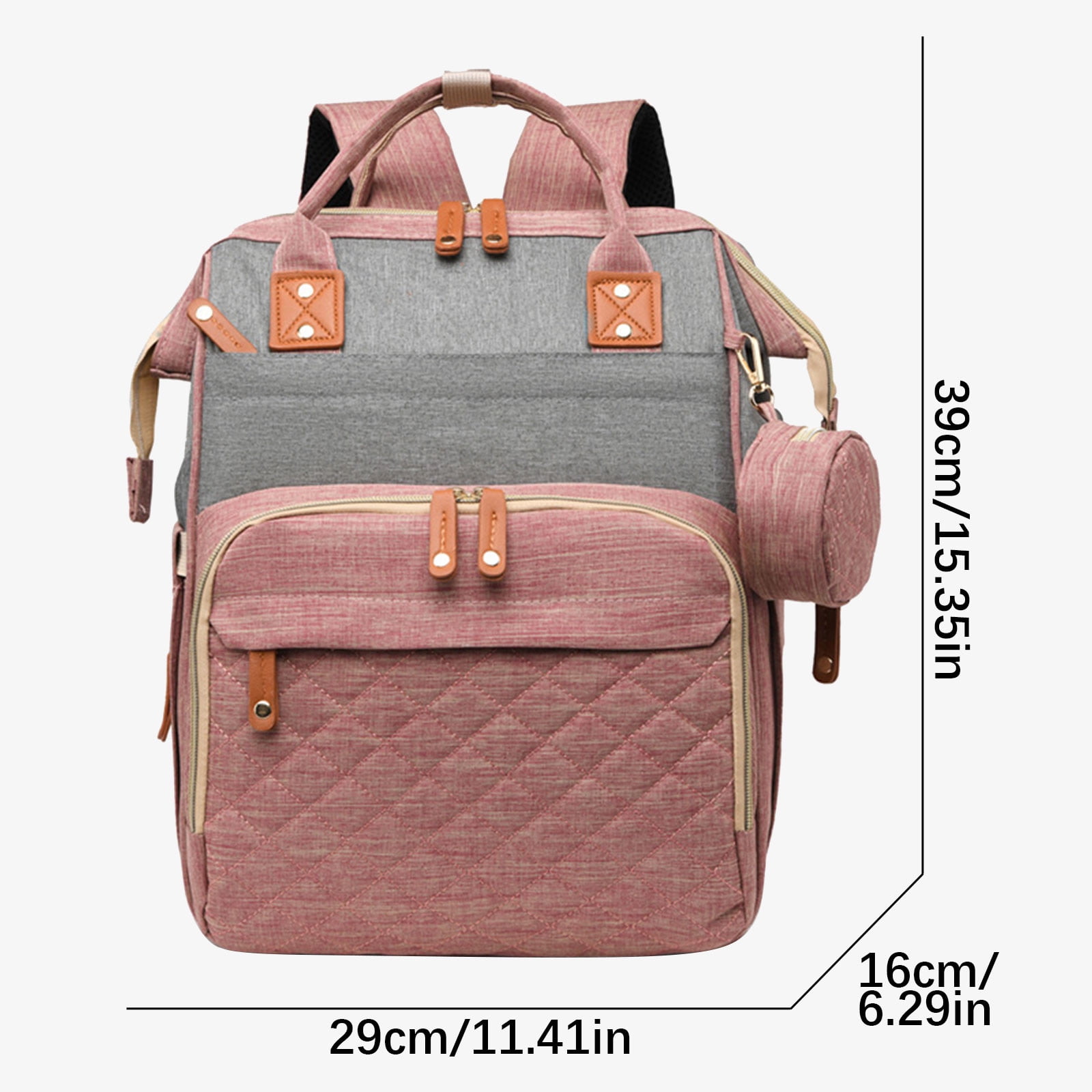 FastXmas Diaper Bag Backpack, Large Capacity Baby Nappy Bag with Stroller Buckle & Small Bag, Water Resistant Multi-Pocket Mommy Bag with USB Charging Port Muti-Function Travel Backpack for Mom & Dad