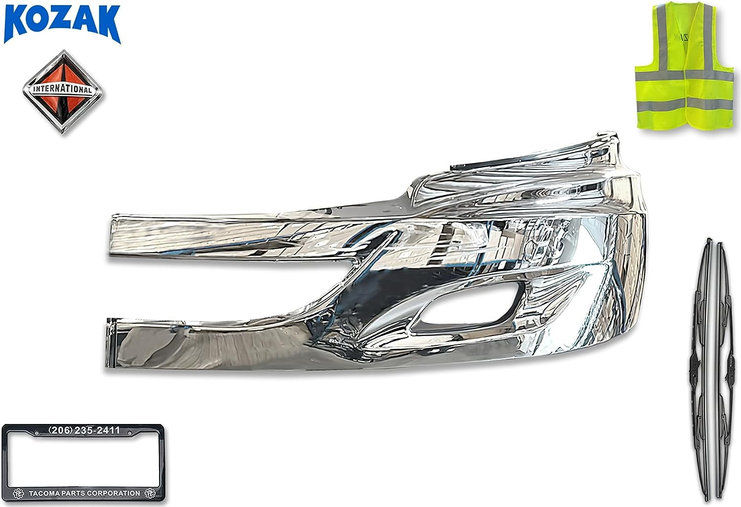 KOZAK Bumper Chrome Trim (Left Driver Side) For International Prostar