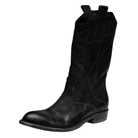 

TALKVE Women s Vintage Splicing Round Toe Plus Velvet Zip Up Short Naked Boots Shoes